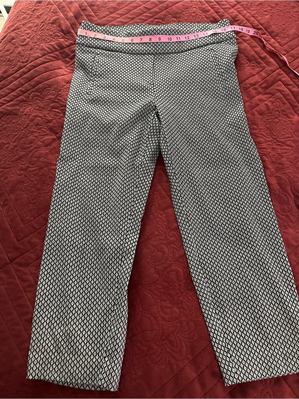 Apt. 9 Black and White Cropped Patterned Ankle Pants
